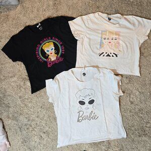🩷3 Retro Barbie Cropped Mattel Tees Logo Graphic Small🩷